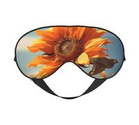 Hermosa máscara de ojos con estampado de girasol, suave y opaca, para mujeres y hombres, para dormir toda la noche, viajes