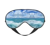 Hermosa máscara de ojos con superficie marina para máxima comodidad para dormir, ajustable, transpirable y elegante, perfecta para sensibilidad a la luz, insomnio