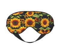 Hermosa máscara de ojos de doble cara con estampado de girasol, bloqueo suave y ligero para mejorar la calidad del sueño
