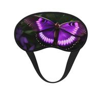 Hermosa máscara de ojos lavable con estampado de mariposa morada para adultos para bloqueo de luz de siesta, para el hogar, hotel, avión, camping