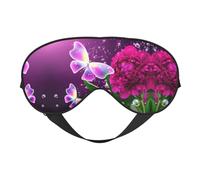 Hermosa máscara de ojos opaca suave con estampado floral de mariposa morada, máscara de ojos de viaje, fundas de ojos para dormir de lado, máscara de ojos para dormir para hombres y mujeres