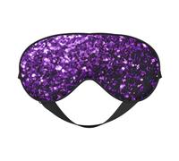 Hermosa máscara de ojos para dormir con estampado de purpurina morada para todas las ocasiones con correa ajustable de doble cara, perfecta para turnos y viajes