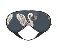 Hermosa máscara de ojos suave con estampado de cisne blanco, sombra nocturna elástica, vendas a prueba de luz para avión, yoga, viajes