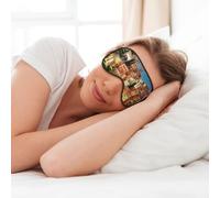 Hermosa máscara de ojos suave con estampado italiano para dormir, máscara de ojos para mujeres y hombres, para dormir y viajar