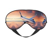 Hermosa máscara de ojos ultra suave con estampado de avión de cielo, para una comodidad óptima y un sueño reparador