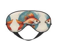 Hermosa máscara de ojos ultrasuave con estampado de peces, bloquea la luz, para una comodidad óptima y un sueño reparador