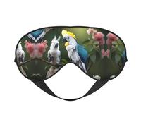 Hermosa máscara de ojos unisex con estampado de flores de cacatúa, ultra suave, bloqueo de luz para una comodidad óptima para dormir