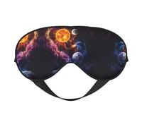Hermosa máscara de ojos versátil con estampado de galaxia, suave y de doble cara para yoga, camping, máscara de ojos suave para dormir