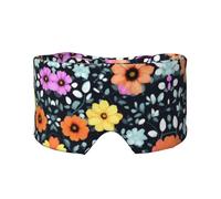 Hermosa máscara de ojos y orejeras ajustables con flores coloridas, diadema unisex para dormir de lado (26.8 x 4.3 pulgadas), funda cómoda para viajes en interiores y exteriores, para yoga, etc