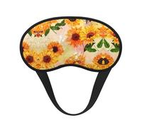 Hermosa máscara opaca para dormir con estampado de girasoles, cubierta contorneada para dormir de lado, banda elástica ajustable