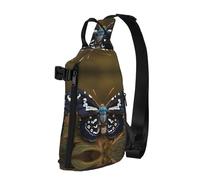 Hermosa Mochila Cruzada con Estampado de alas de Polilla, Mochila Informal para Viajes, Senderismo, Gimnasio