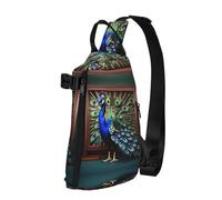 Hermosa Mochila Cruzada con Estampado de Imagen de Pavo Real, Mochila Informal para Viajes, Senderismo, Gimnasio