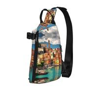 Hermosa Mochila Cruzada con Estampado de Italia, Mochila Informal para Viajes, Senderismo, Gimnasio