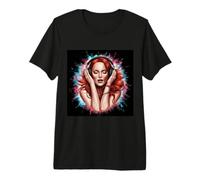 Hermosa Mujer ama la música Camiseta Premium