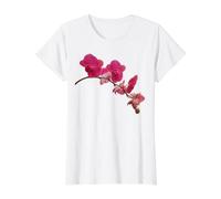 Hermosa orquídea Flor Phalaenopsis Formas Mania Orquídea Camiseta gráfica económica, Mujer, Blanco, L