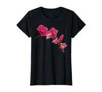 Hermosa orquídea Flor Phalaenopsis Formas Mania Orquídea Camiseta gráfica económica, Mujer, Negro, L