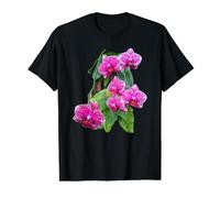 Hermosa orquídea Leopardo Rosa Phalaenopsis Formas Mania Camiseta gráfica económica, Hombre, Negro, L