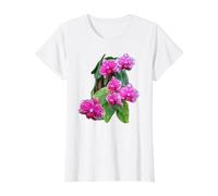 Hermosa orquídea Leopardo Rosa Phalaenopsis Formas Mania Camiseta gráfica económica, Mujer, Blanco, L