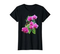 Hermosa orquídea Leopardo Rosa Phalaenopsis Formas Mania Camiseta gráfica económica, Mujer, Negro, L