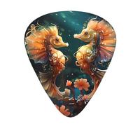 Hermosa pareja de caballitos de mar 12 púas de guitarra por paquete, disponibles en 3 grosores diferentes, adecuadas para guitarras eléctricas, ukeleles, etc.