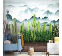 Hermosa Planta Tropical Fresca Cactus Peak 3D Papel Pintado Seda Texturizada Primera Calidad Sala De Estar Sofá Dormitorio Comedor Hogar Pared-400cm×280cm
