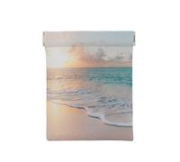 Hermosa Playa Amarillo Atardecer Océano, Squeeze Top Wallet Bolsa de Almacenamiento para Mujer Monedero pequeño Bolsa de Cambio