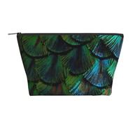 Hermosa Pluma de Pavo Real, Bolsa de artículos de tocador Bolsa de Maquillaje Bolsa de cosméticos Bolsa de artículos de tocador de Viaje portátil