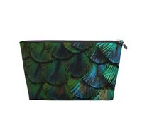 Hermosa Pluma de Pavo Real, Bolsa de artículos de tocador Bolsa de Maquillaje Bolsa de cosméticos Bolsa de artículos de tocador de Viaje portátil