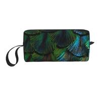 Hermosa Pluma de Pavo Real, Bolsa de Maquillaje Bolsa de cosméticos Bolsa de artículos de tocador de Viaje portátil Bolsa de Maquillaje