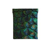 Hermosa Pluma de Pavo Real, Squeeze Top Wallet Bolsa de Almacenamiento para Mujer Monedero pequeño Bolsa de Cambio