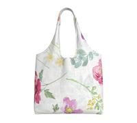 Hermosa primavera fresca floral,Bolsas de mano reutilizables, bolsas de supermercado, bolso de hombro de lona de gran capacidad