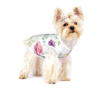Hermosa Primavera Fresca Floral,Camiseta de algodón sin Mangas para Mascotas, Chaleco Transpirable, Suave y elástico para Cachorros,M