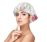 Hermosa primavera fresca floral,Gorro de dormir de satén para adultos - Gorro de dormir elástico para mujer, cubrecabello nocturno