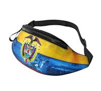 Hermosa riñonera con la bandera de Colombia para hombres y mujeres, casual, para exteriores, entrenamiento, correr, senderismo, ciclismo, Black, Talla única, Riñoneras