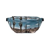 Hermosa riñonera cruzada grande de cactus, regalos para disfrutar de deportes, festivales, entrenamiento, viajes, correr, casual, color negro, talla única, Black, Talla única