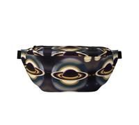 Hermosa riñonera cruzada grande Saturn, regalos para disfrutar de deportes, festivales, entrenamiento, viajes, correr, casual, color negro, talla única, Black, Talla única