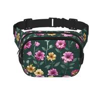 Hermosa riñonera cuadrada de doble capa con correa ajustable para actividades al aire libre, color negro, talla única, Black, Talla única