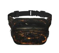 Hermosa riñonera cuadrada de doble capa con correa ajustable para el hombro, riñonera de viaje, perfecta para deportes al aire libre, Negro -, Talla única