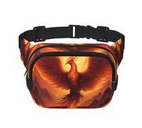 Hermosa riñonera cuadrada de doble capa Phoenix para actividades al aire libre como deportes, viajes, senderismo, ciclismo, Black, Talla única