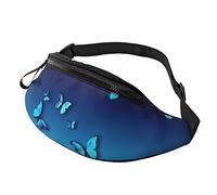 Hermosa riñonera de mariposa para correr, senderismo, viajes, entrenamiento, pasear al perro, deportes, pesca, riñonera, Black, Talla única