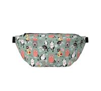 Hermosa riñonera de moda con estampado de cisne blanco para mujeres y hombres, bolsa bandolera con bolsillos con cremallera, gran capacidad, Encantadores gatos de dibujos animados (1), Talla única