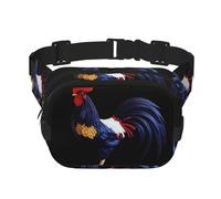 Hermosa riñonera de moda con patrón de gallo, unisex, bolsa de mensajero deportiva de viaje