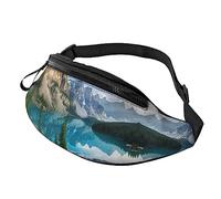 Hermosa riñonera de montañas para correr, senderismo, viajes, entrenamiento, pasear al perro, deportes, pesca, riñonera, Black, Talla única