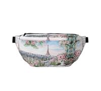 Hermosa riñonera deportiva grande con estampado de la Torre Eiffel de París para mujeres y hombres, bolsa de cintura para viajes y entrenamiento