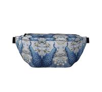 Hermosa riñonera deportiva grande con estampado de pavo real para exteriores, riñonera cruzada para mujeres y hombres, bolsa de viaje para entrenamiento