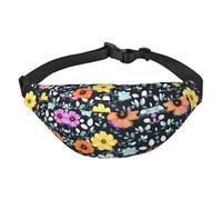 Hermosa riñonera grande con flores coloridas para niños, bolsa cruzada de viaje, adecuada para disfrutar de deportes, correr, ciclismo, viajes, pesca