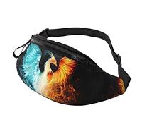 Hermosa riñonera Phoenix para correr, senderismo, viajes, entrenamiento, pasear al perro, deportes, pesca, riñonera, Black, Talla única