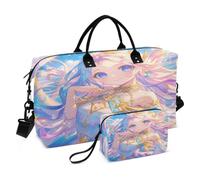 Hermosa Sirena EtéRea Brillante Bolsa de Natación Deportiva Fitness Bolsa de Equipaje Semana Bolsa con Bolsa de Maquillaje para Viajes