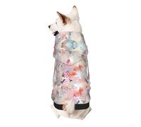 Hermosa sudadera con capucha para perros pequeños con estampado de flores rosas, sudadera suave y transpirable, fácil de llevar para invierno y otoño, abrigo con capucha para clima frío