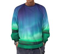 Hermosa sudadera de manga larga con cuello redondo para hombre de Northern Lights, Estilo:, 5XL